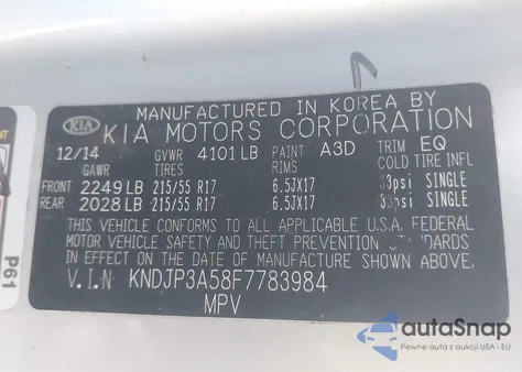 2015 Kia Soul + из США, поврежденный, VIN KNDJP3A58F7783984